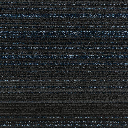 Textil platta Hadron, färg 21602 Cerulean svart med blå ränder.
